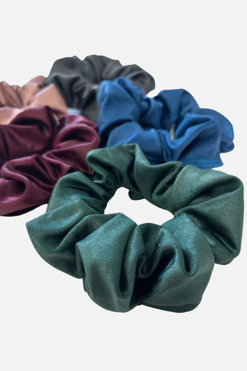 Green Wetlook Lycra Scrunchie