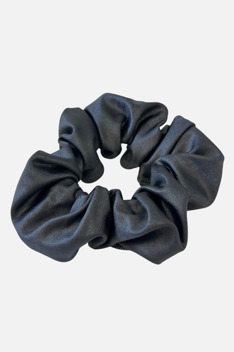 Grey Wetlook Lycra Scrunchie