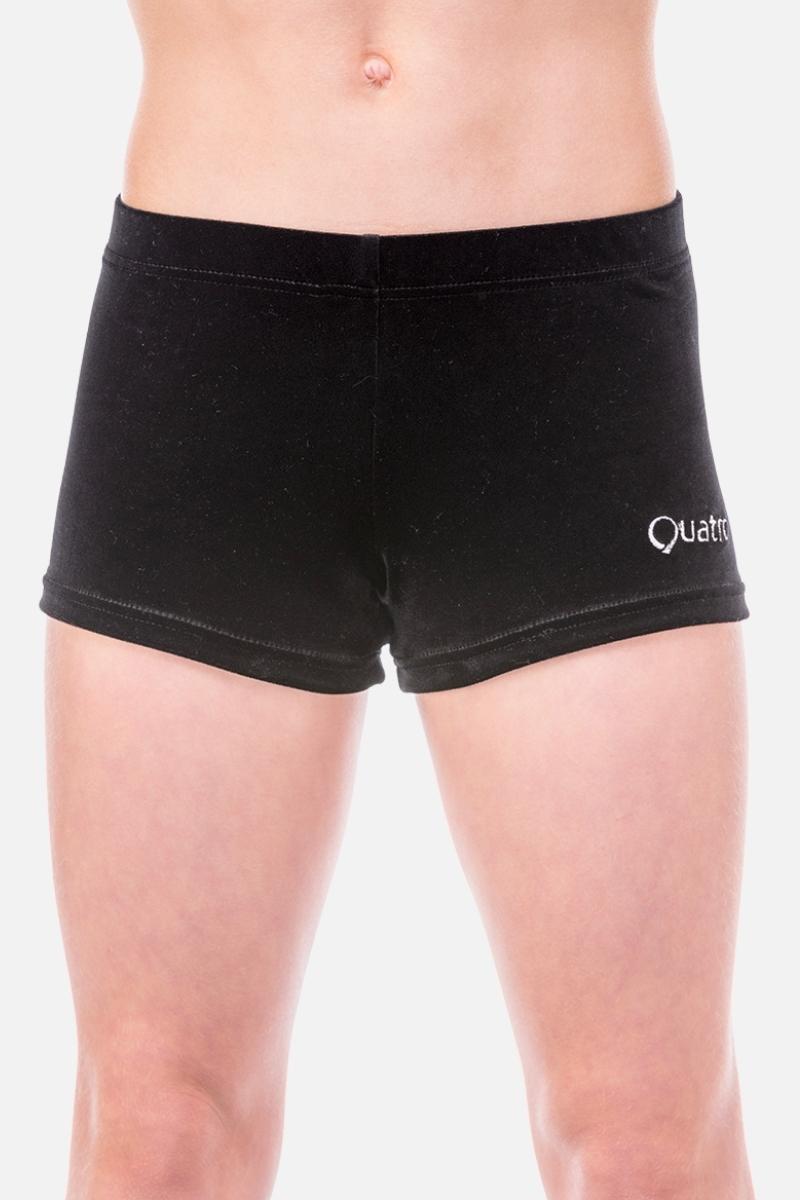Black Velour Shorts – Quatro Gymnastics - Main Image