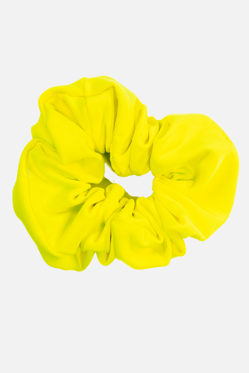 Neon Yellow Lycra Scrunchie - Simple - Quatro Gymnastics UK