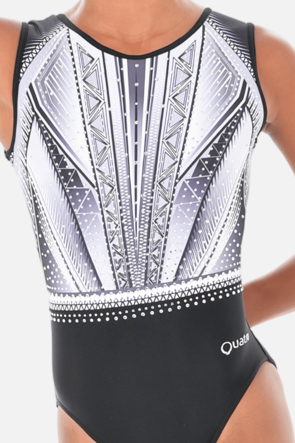Achieve Short Sleeve Black and White - Configurable - Quatro Gymnastics UK