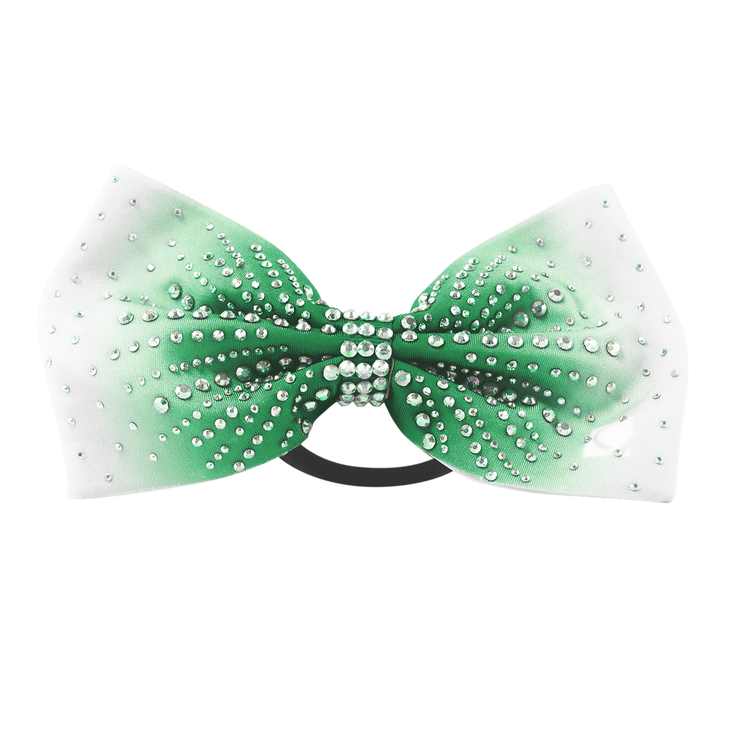 Green Ombre Rhinestone Bow - simple - Quatro Gymnastics UK