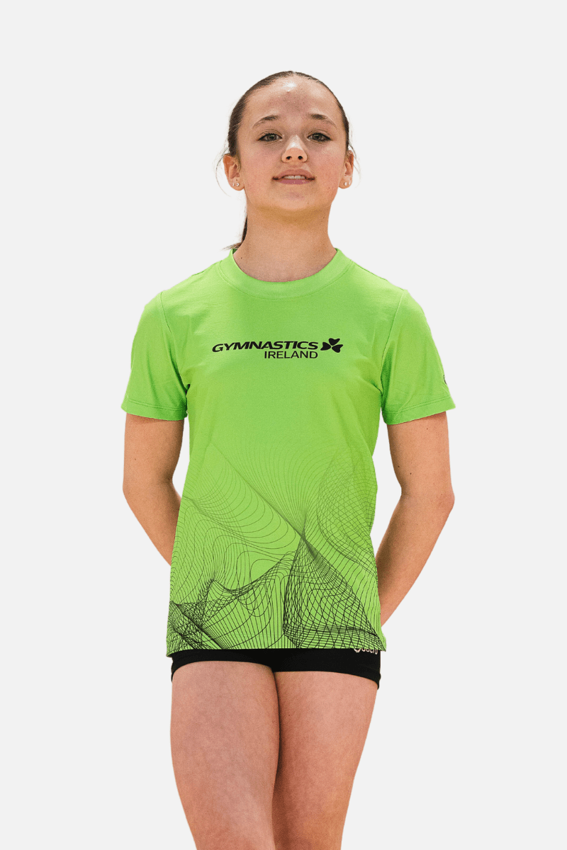 Gymnastics Ireland Fan T-Shirt Lime - Configurable - Quatro Gymnastics UK