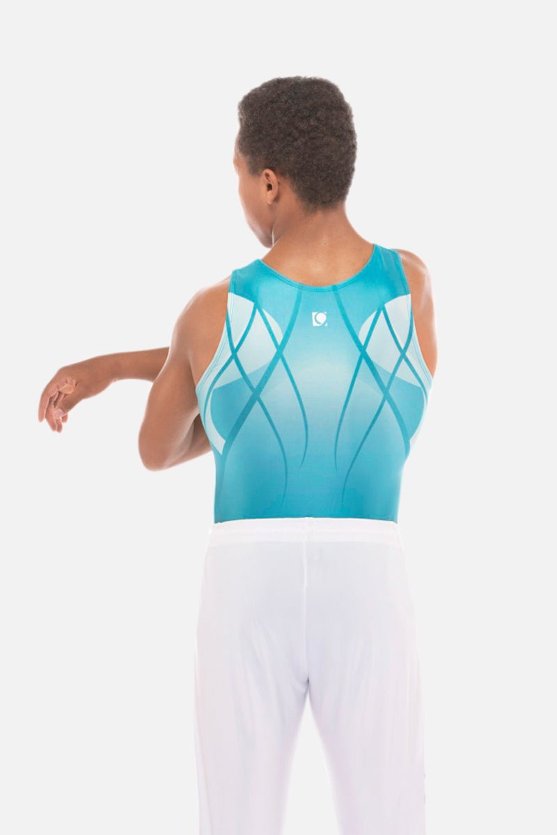 Hydra Teal Mens Leotard - configurable - Quatro Gymnastics UK