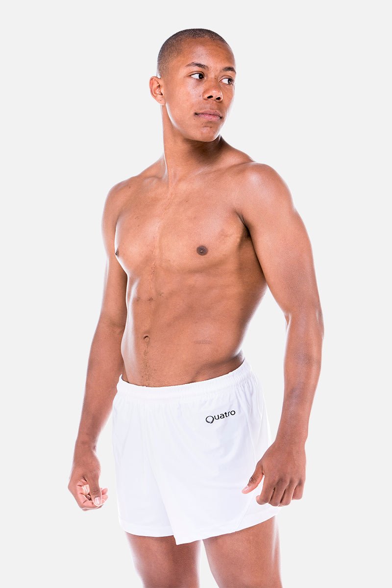 Mens White Shorts - configurable - Quatro Gymnastics UK