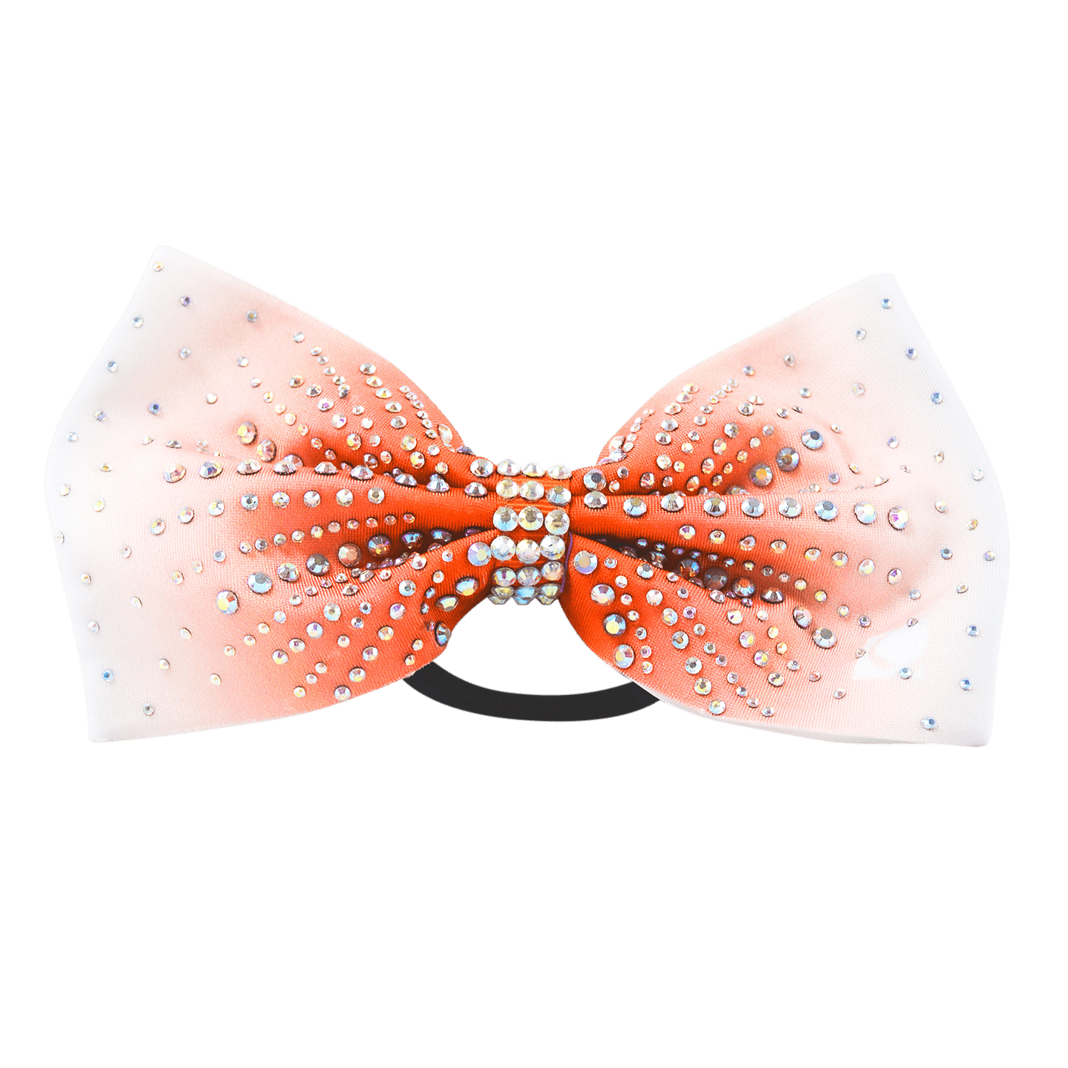 Orange Rhinestone Bow - simple - Quatro Gymnastics UK