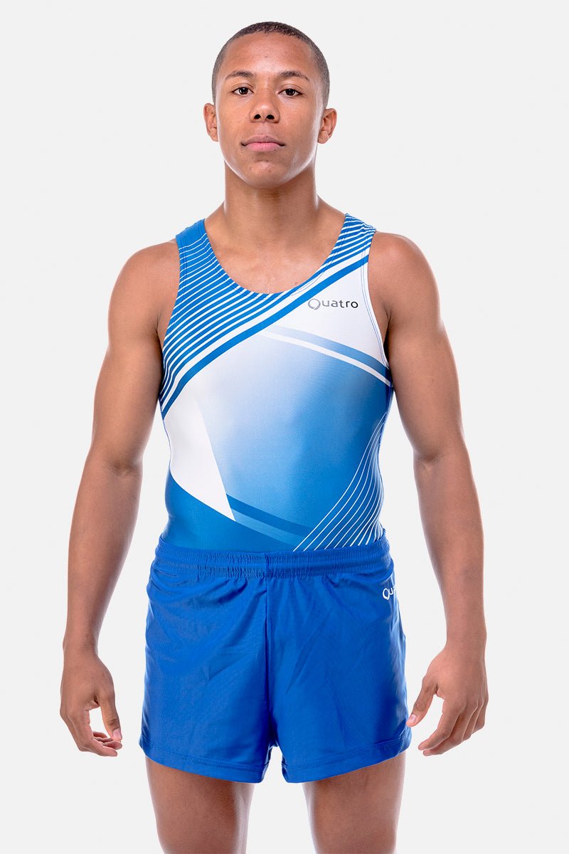 Sequence Royal Blue Mens Leotard - configurable - Quatro Gymnastics UK