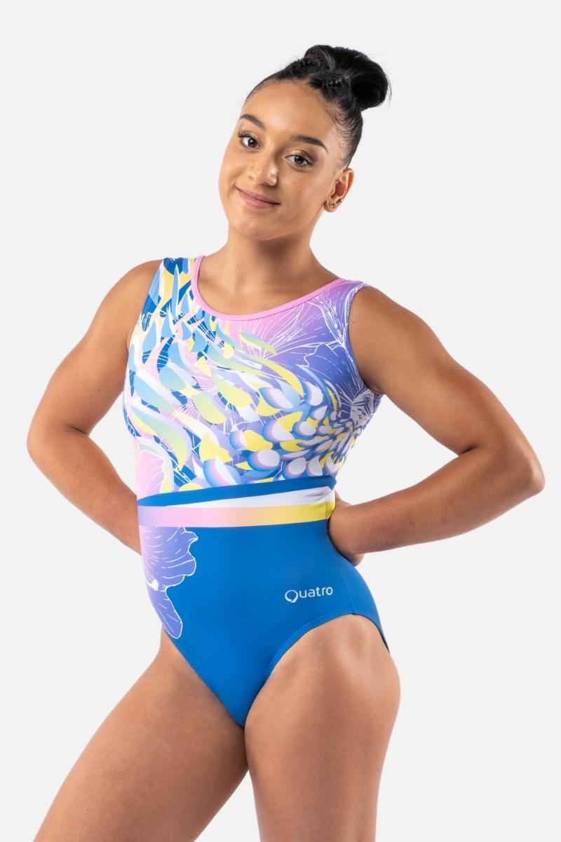 Tiger Lily Blue - simple - Quatro Gymnastics UK
