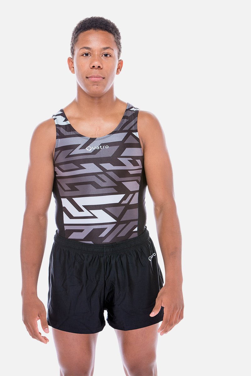 Titan Black Mens Leotard - configurable - Quatro Gymnastics UK