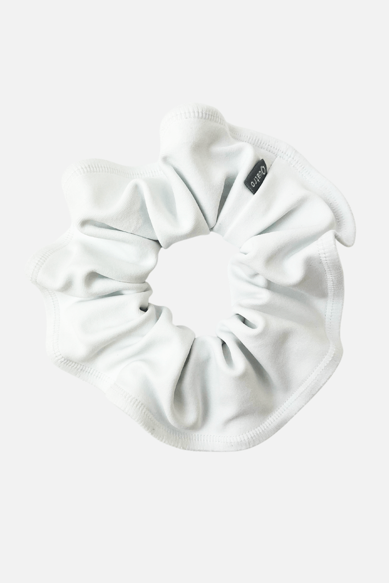 White Lycra Scrunchie - simple - Quatro Gymnastics UK