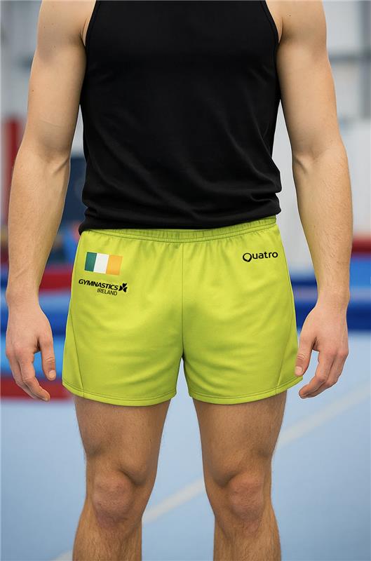 Gymnastics Ireland Mens Lime Shorts