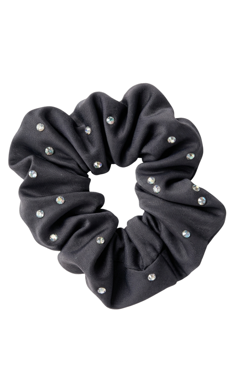 Grey Lycra Scunchie with Stones