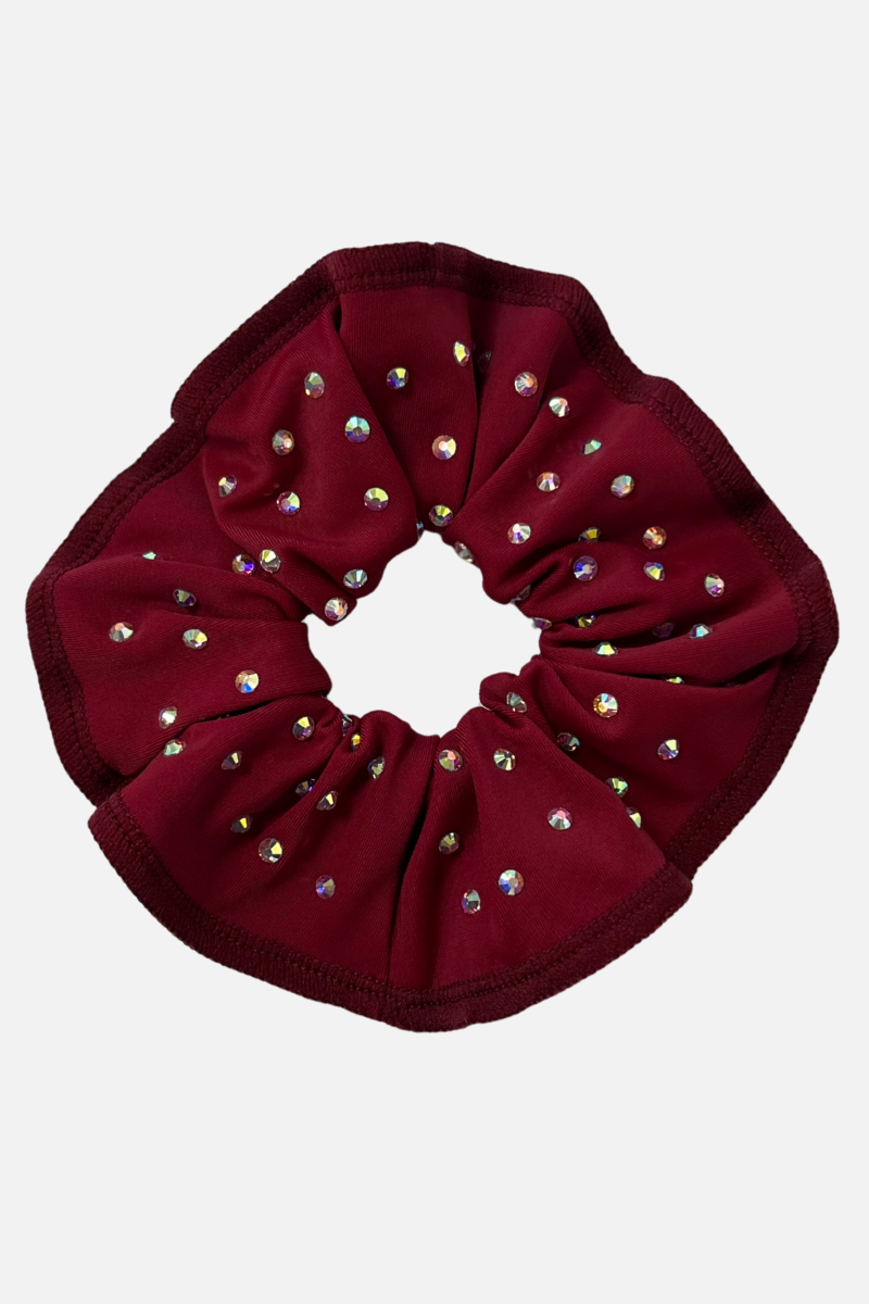 Maroon Lycra Scrunchie with Stones