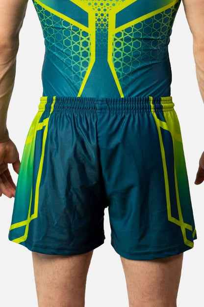 Perseverance Teal and Green Shorts