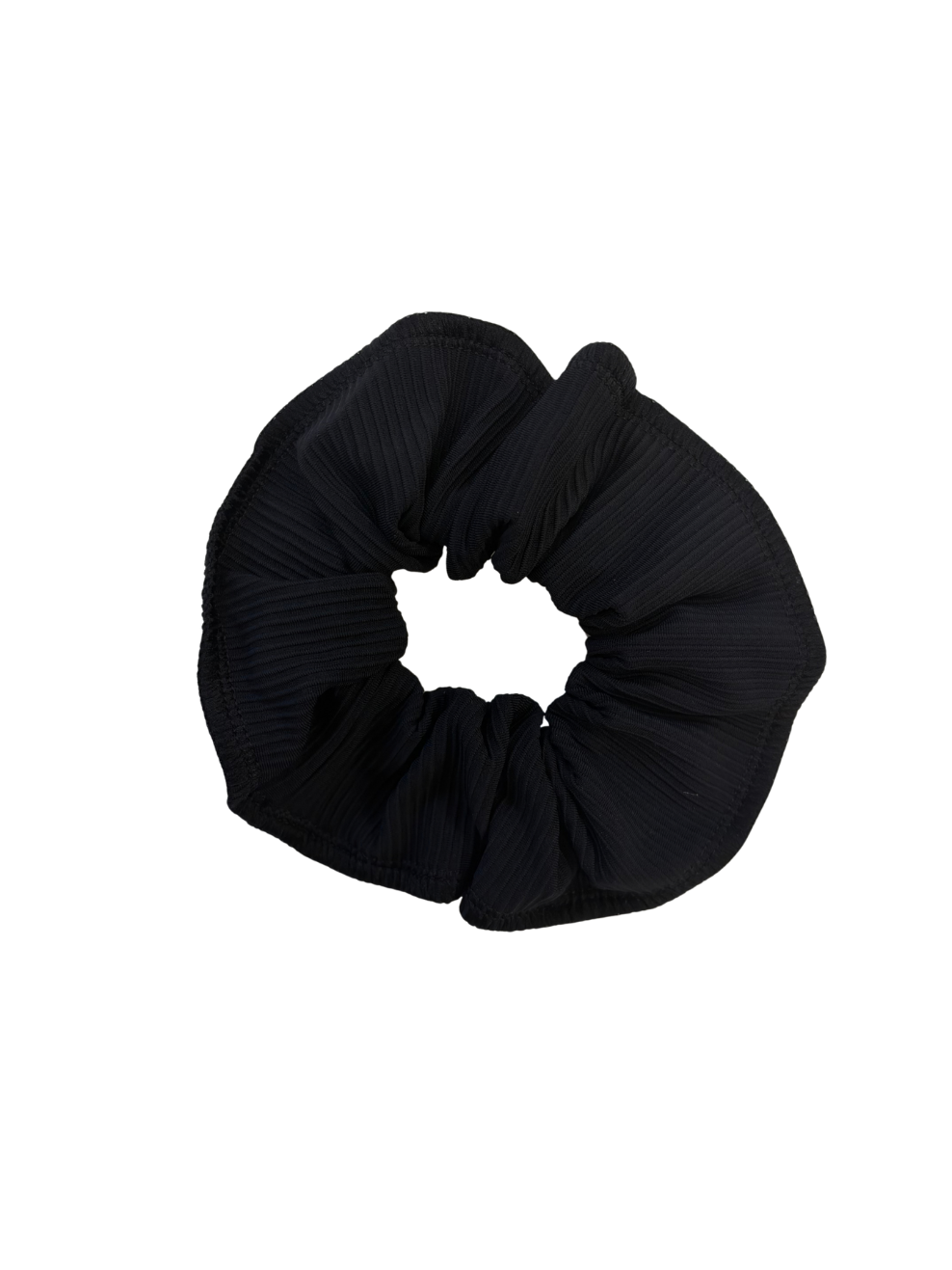 Black Ribbed Lycra Scrunchie
