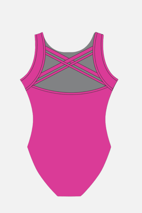 COGC Hot Pink Lycra Mae Tank - Configurable - Quatro Gymnastics UK