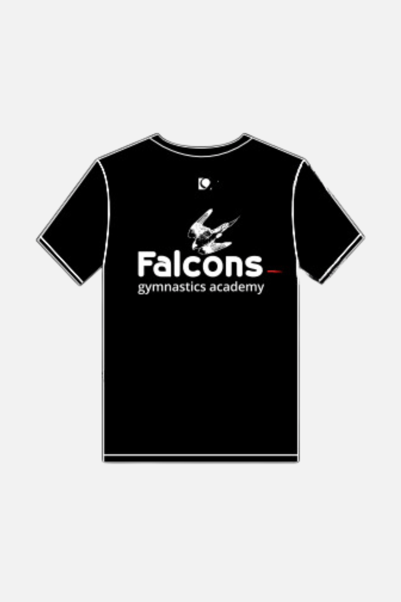 Falcons Black T - Shirt with White - configurable - Quatro Gymnastics UK