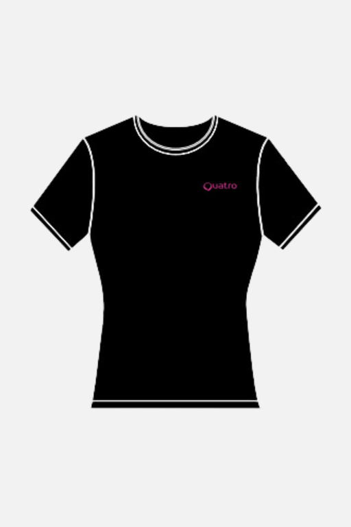 Falcons Fitted Black T-Shirt with Pink - configurable - Quatro Gymnastics UK