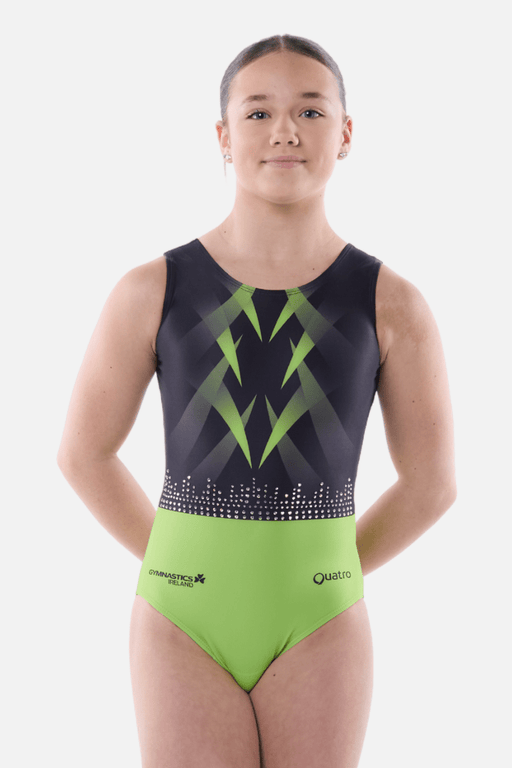 Gymnastics Ireland Fan Range Lime Women’s Leotard - Configurable - Quatro Gymnastics UK