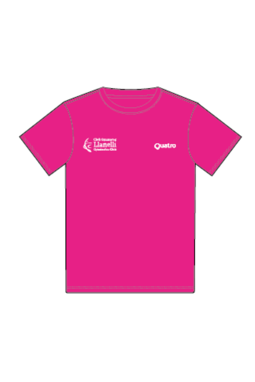 Llanelli Hyper Pink Unisex T-Shirt - Configurable - Quatro Gymnastics UK