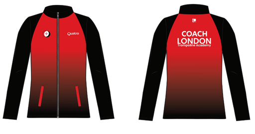 London Trampoline Academy COACH Fitted Jacket D3 RV1 (smaller logo) - Configurable - Quatro Gymnastics UK