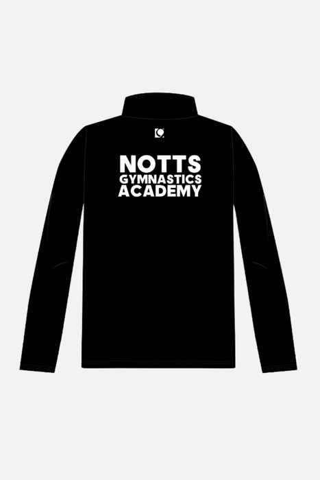 Notts Black Men's 1/4 Zip Top - Configurable - Quatro Gymnastics UK