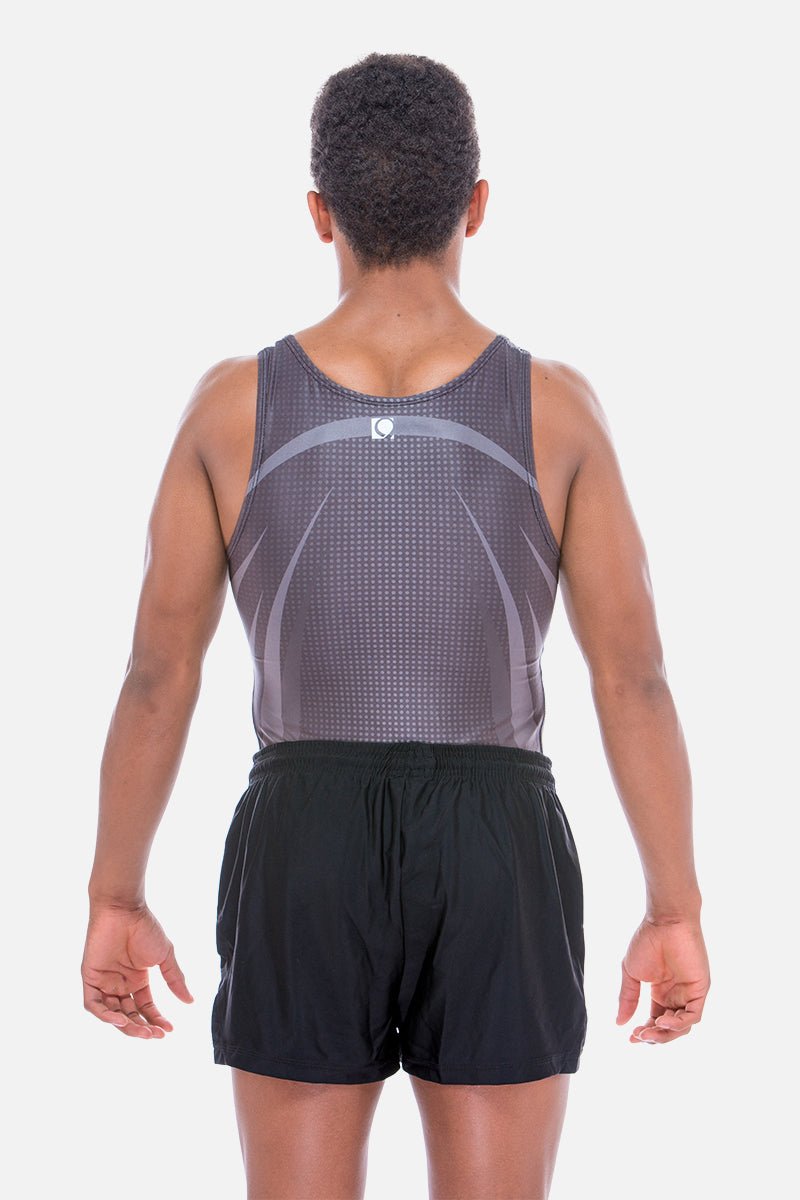 Orion Grey Mens Leotard - configurable - Quatro Gymnastics UK