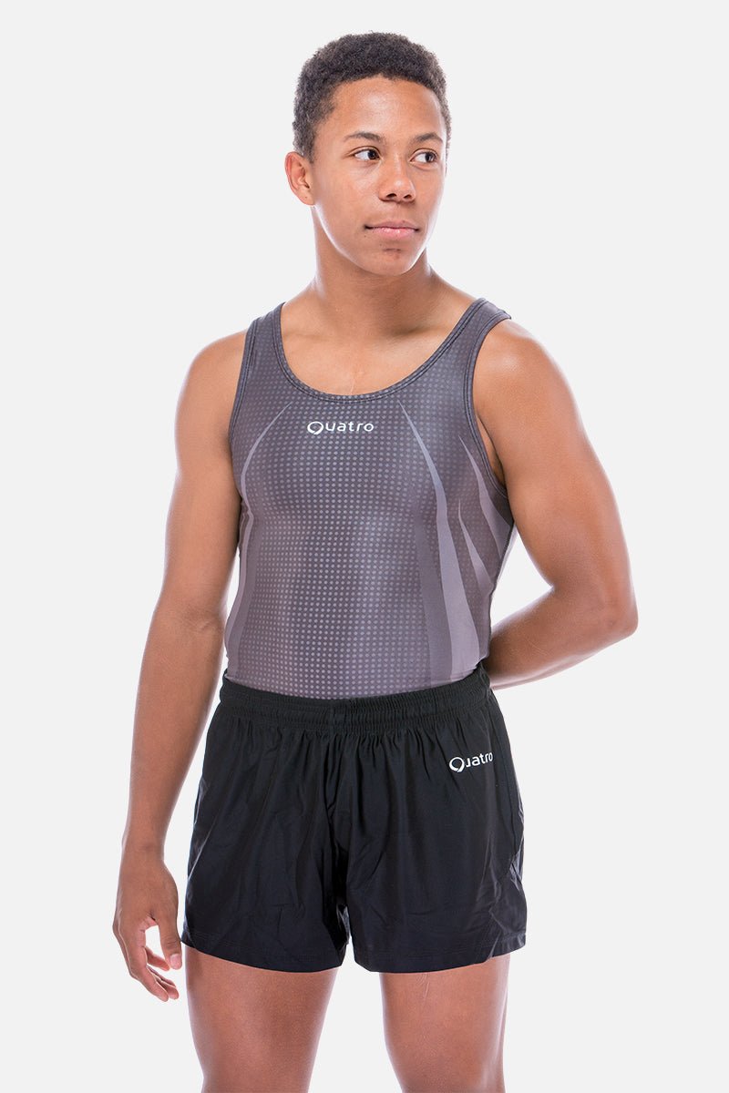 Orion Grey Mens Leotard - configurable - Quatro Gymnastics UK