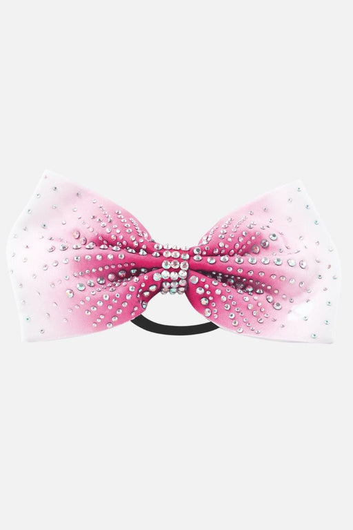 Pink Ombre Rhinestone Bow - simple - Quatro Gymnastics UK