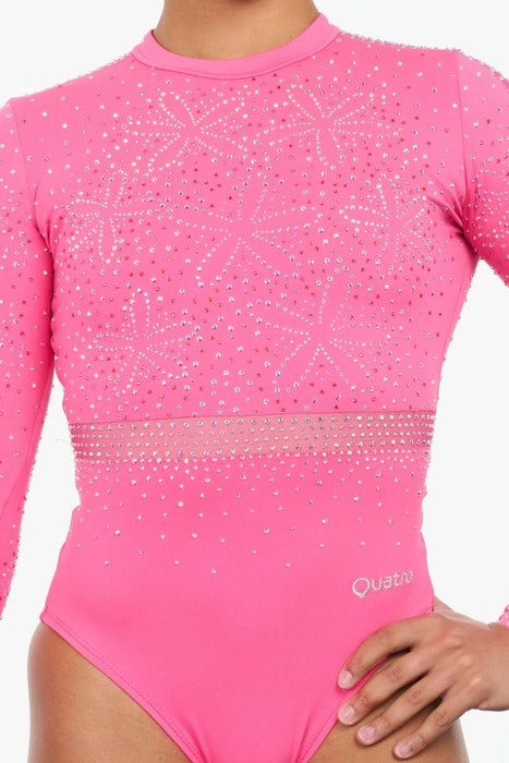 Saffron Long Sleeve - Pink - Configurable - Quatro Gymnastics UK