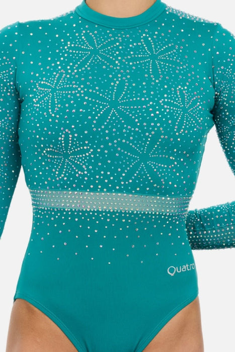 Saffron Long Sleeve - Teal - Configurable - Quatro Gymnastics UK