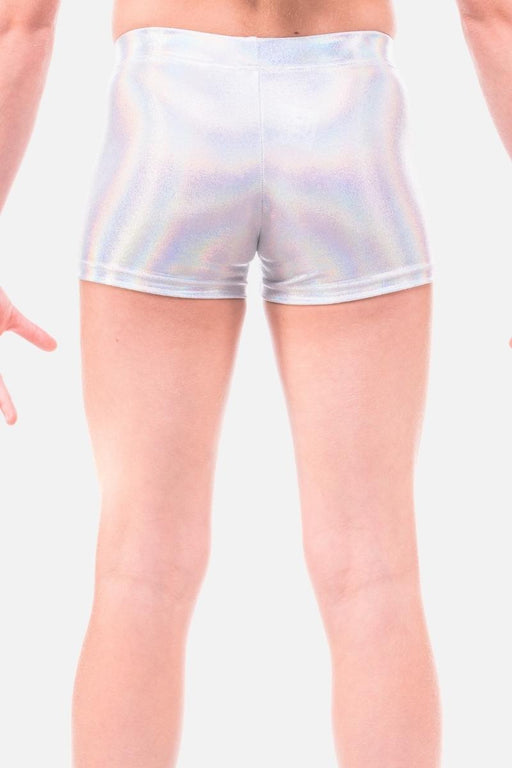 Silver Holo Mystique Shorts - configurable - Quatro Gymnastics UK
