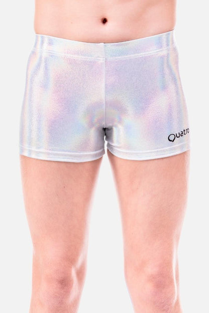 Silver Holo Mystique Shorts - configurable - Quatro Gymnastics UK