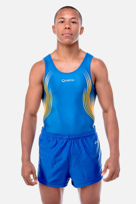 Sprint Yellow Mens Leotard - configurable - Quatro Gymnastics UK