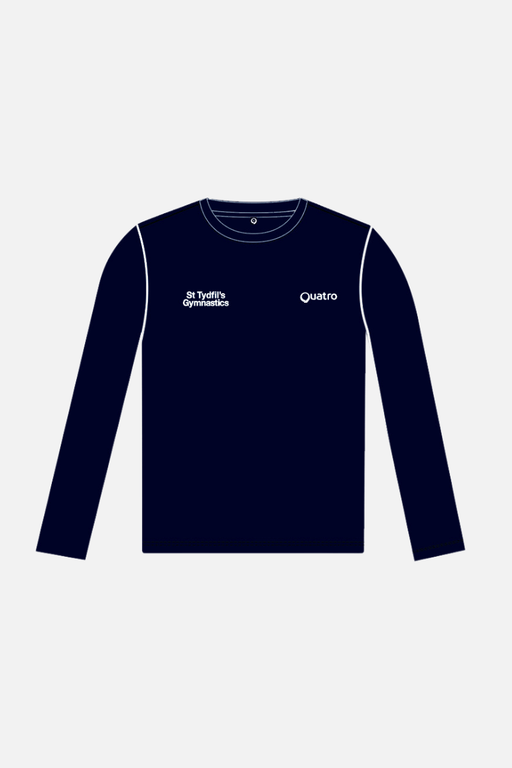 St Tydfils Boys Navy Long Sleeve T-Shirt - Configurable - Quatro Gymnastics UK