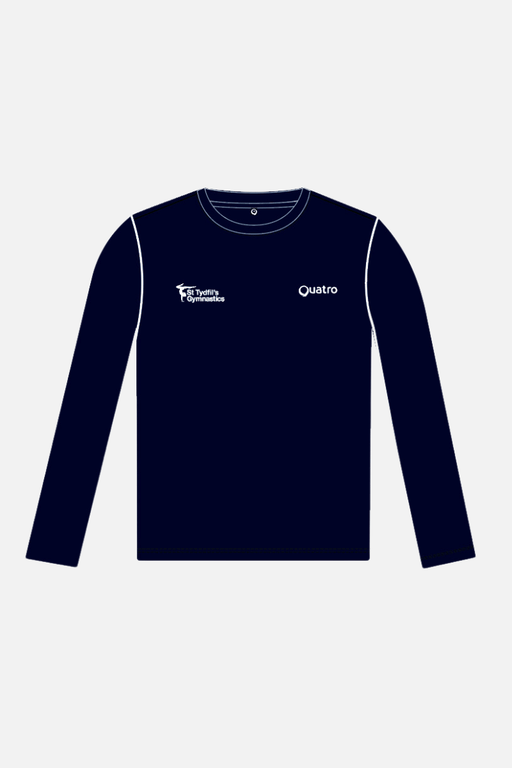 St Tydfils Womens Navy Long Sleeve T-Shirt - Configurable - Quatro Gymnastics UK