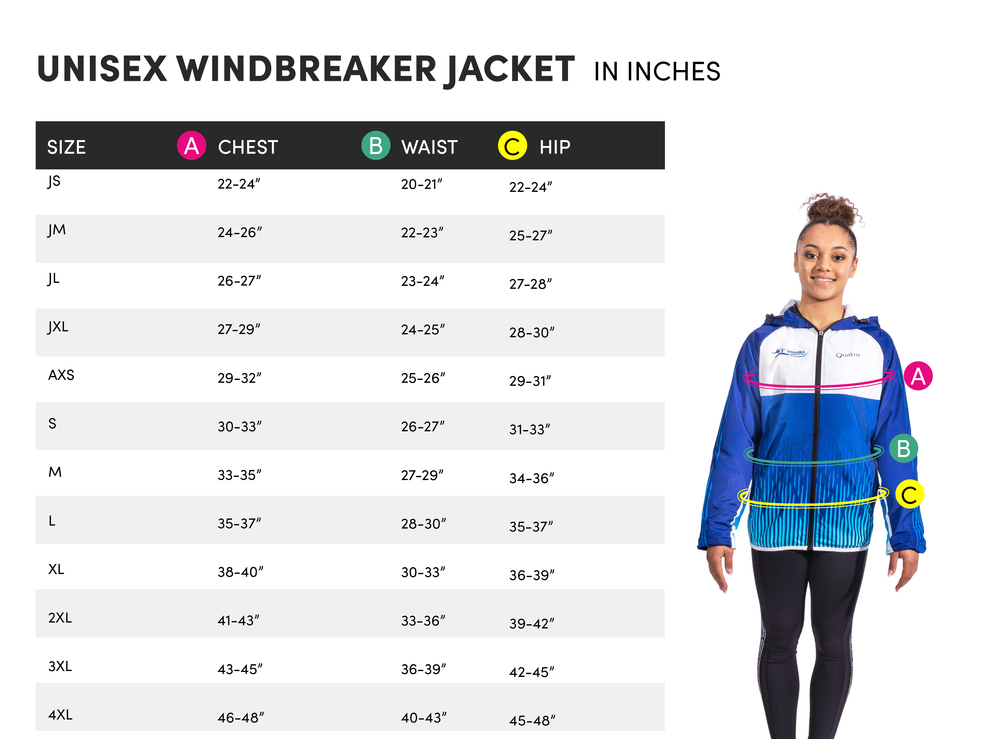Windbreakers Sizing Guide Quatro Gymnastics UK windbreakers-sizing-guide-quatro-gymnastics-uk