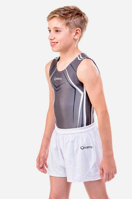 Apex Grey Mens Leotard - configurable - Quatro Gymnastics UK