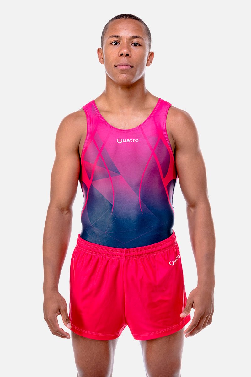 Apollo Pink Mens Leotard - configurable - Quatro Gymnastics UK