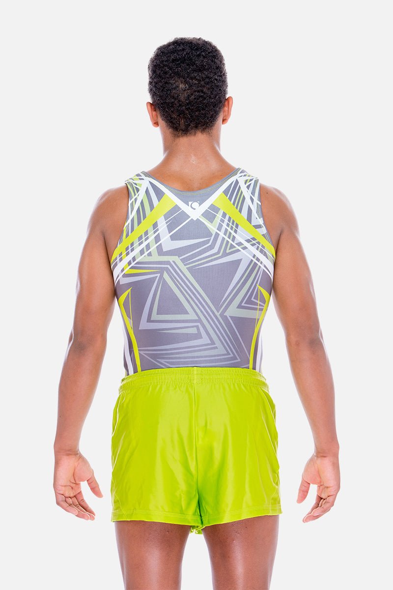 Ares Grey Mens Leotard - configurable - Quatro Gymnastics UK