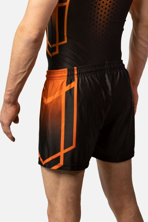 Courage Black and Orange Shorts - configurable - Quatro Gymnastics UK