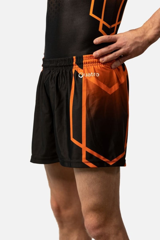 Courage Black and Orange Shorts - configurable - Quatro Gymnastics UK