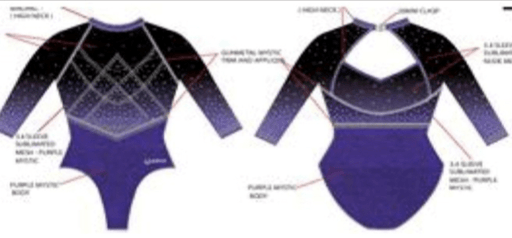 Distinct Purple 3.4 sleeve - configurable - Quatro Gymnastics UK