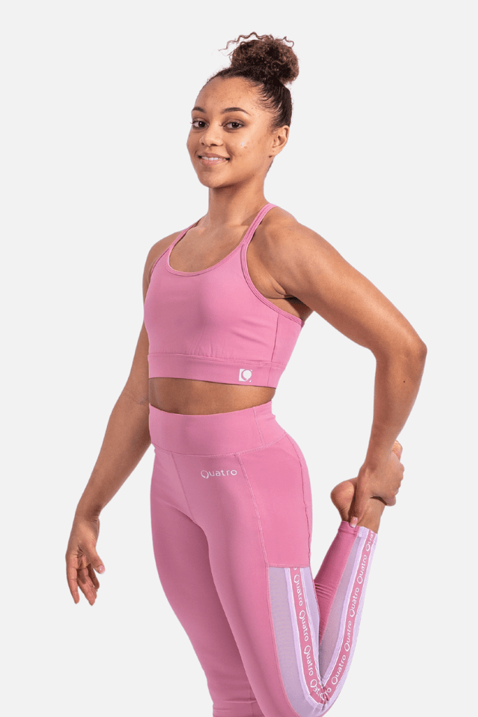 High Waisted Leggings Never Give Up – Pink - Rise Sport