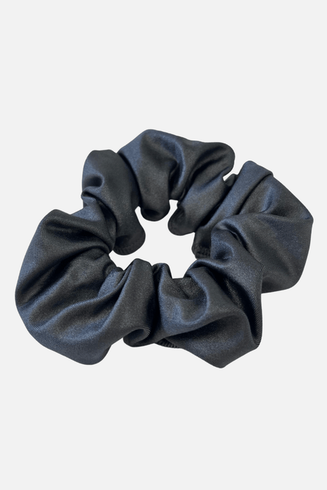 Grey Wet Look Scrunchie - simple - Quatro Gymnastics UK