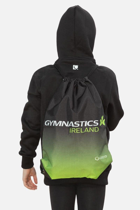 Gymnastics Ireland Black and Lime Gymsack - simple - Quatro Gymnastics UK