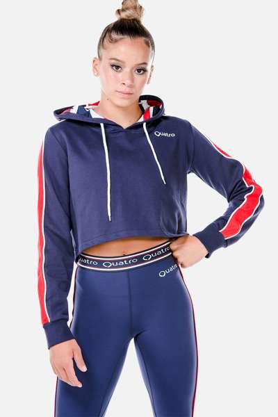 Kingdom Navy Cropped Hoodie - configurable - Quatro Gymnastics UK
