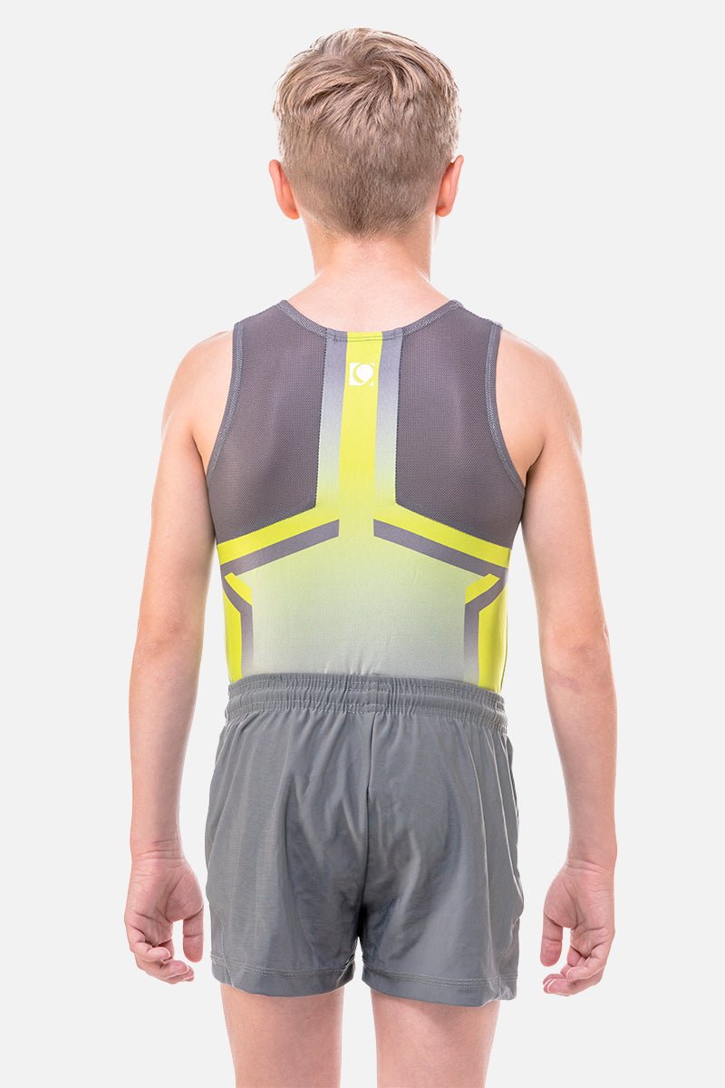 Labyrinth Grey Mens Leotard - configurable - Quatro Gymnastics UK