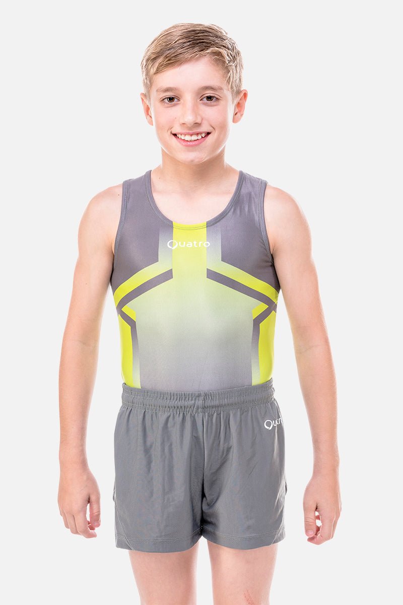 Labyrinth Grey Mens Leotard - configurable - Quatro Gymnastics UK