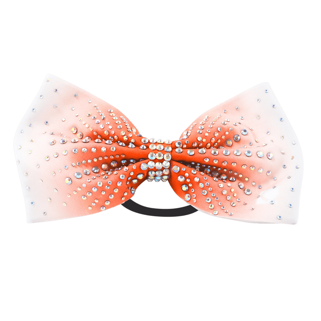 Orange Rhinestone Bow - simple - Quatro Gymnastics UK